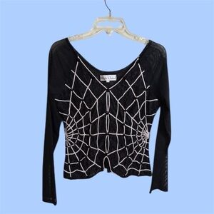 Spiderweb Vintage Black Whimsigoth Cardigan Top